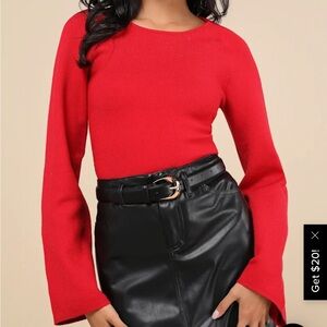 Lulu's Red Long Sleeve Top